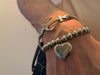 KI-generiertes Bild,Elegantes Damen Kugelarmband 17cm Paris mit Herz Edelstahl Silber elastisch