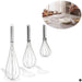 KI-generiertes Bild Edelstahl Schneebesen 3´er Set 21cm 26cm 31cm Rührbesen mit Aufhängeösen