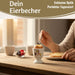 KI-generiertes Bild,Eierbecher Echt-Gold Spruch "Ei Pott" Gute Laune Eierhalter