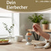 KI-generiertes Bild,Eierbecher Echt-Gold Motiv "Herz Gold" Schwarz Weiß Gute Laune Eierhalter