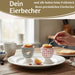 KI-generiertes Bild,Eierbecher Echt-Gold Motiv "Herz Gold" Schwarz Weiß Gute Laune Eierhalter