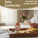 KI-generiertes Bild,Eierbecher Echt-Gold Motiv "Herzen / Liebe" Gute Laune Eierhalter