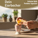 KI-generiertes Bild,Eierbecher Echt-Gold Motiv "Herzen / Liebe" Gute Laune Eierhalter