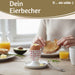 KI-generiertes Bild,Eierbecher Echt-Gold Motiv "Herzen / Liebe" Gute Laune Eierhalter