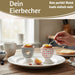 KI-generiertes Bild,Eierbecher Echt-Gold Motiv "Herzen / Liebe" Gute Laune Eierhalter
