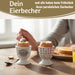 KI-generiertes Bild,Eierbecher Echt-Gold Motiv "Herzen / Liebe" Gute Laune Eierhalter