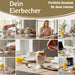 KI-generiertes Bild,Eierbecher Echt-Gold Motiv "Herzen / Liebe" Gute Laune Eierhalter