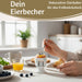 KI-generiertes Bild,Eierbecher Echt-Gold Spruch "Weich Ei" Gute Laune Eierhalter