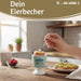 KI-generiertes Bild,Eierbecher Echt-Gold Spruch "Guten Appetit" Gute Laune Eierhalter