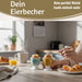 KI-generiertes Bild,Eierbecher Echt-Gold Spruch "Guten Appetit" Gute Laune Eierhalter