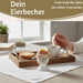 KI-generiertes Bild,Eierbecher Echt-Gold Spruch "schön das es Dich gibt" Gute Laune Eierhalter