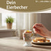 KI-generiertes Bild,Eierbecher Echt-Gold Spruch "schön das es Dich gibt" Gute Laune Eierhalter