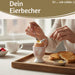 KI-generiertes Bild,Eierbecher Echt-Gold Motiv "Herz mit Strauß" Gute Laune Eierhalter