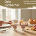 KI-generiertes Bild,Eierbecher Echt-Gold Spruch "HEUTE WIRD GUT" Gute Laune Eierhalter