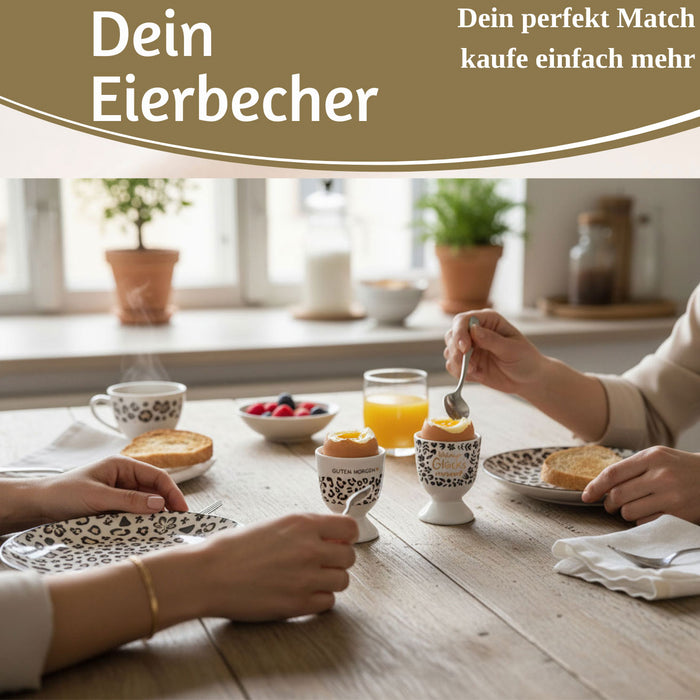 KI-generiertes Bild,Eierbecher Echt-Gold Spruch "kleiner Glücksmoment" Gute Laune Eierhalter