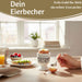 KI-generiertes Bild,Eierbecher Echt-Gold Spruch "GUTEN MORGEN" Leo Muster Gute Laune Eierhalter