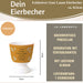 KI-generiertes Bild,Eierbecher Echt-Gold Spruch "Zeit für Dinge glücklich" Gute Laune Eierhalter