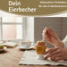 KI-generiertes Bild,Eierbecher Echt-Gold Spruch "Zeit für Dinge glücklich" Gute Laune Eierhalter