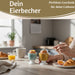 KI-generiertes Bild,Eierbecher Echt-Gold Spruch "Zeit für Dinge glücklich" Gute Laune Eierhalter