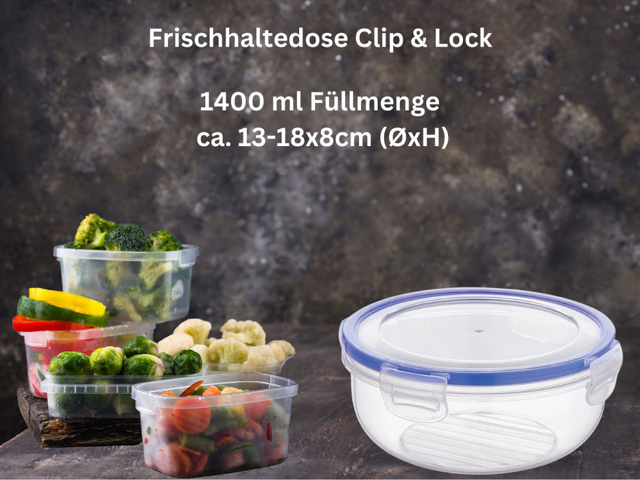 KI-generiertes Bild,Frischhaltedose Clip & Lock 1400ml Rund mit Deckel Lebensmittel Mikrowelle Gefrierbox