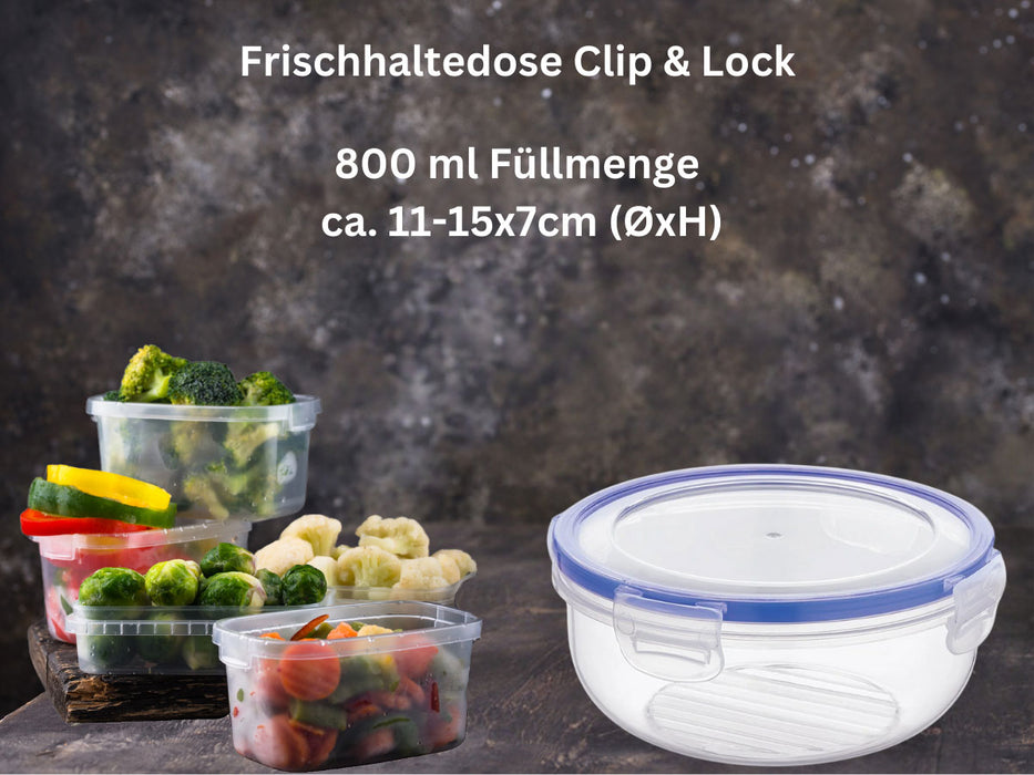 KI-generiertes Bild,Frischhaltedose Clip & Lock 800ml Rund mit Deckel Lebensmittel Mikrowelle Gefrierbox