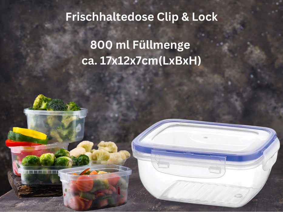 KI-generiertes Bild,Frischhaltedose Clip & Lock 800ml mit Deckel Lebensmittel Mikrowelle Gefrierbox