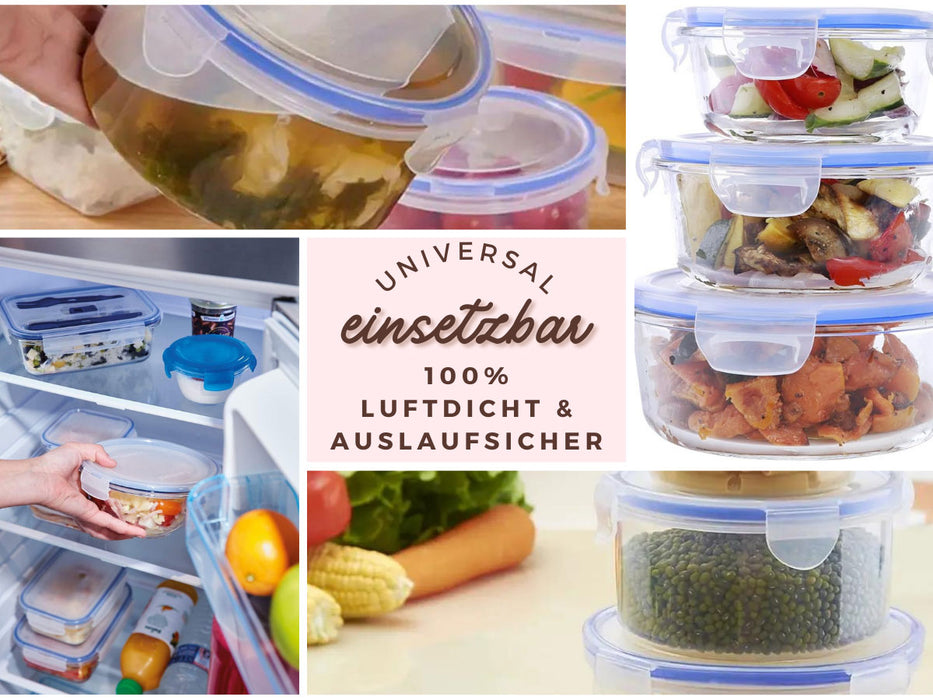 KI-generiertes Bild,Frischhaltedose Clip & Lock 1400ml Rund mit Deckel Lebensmittel Mikrowelle Gefrierbox