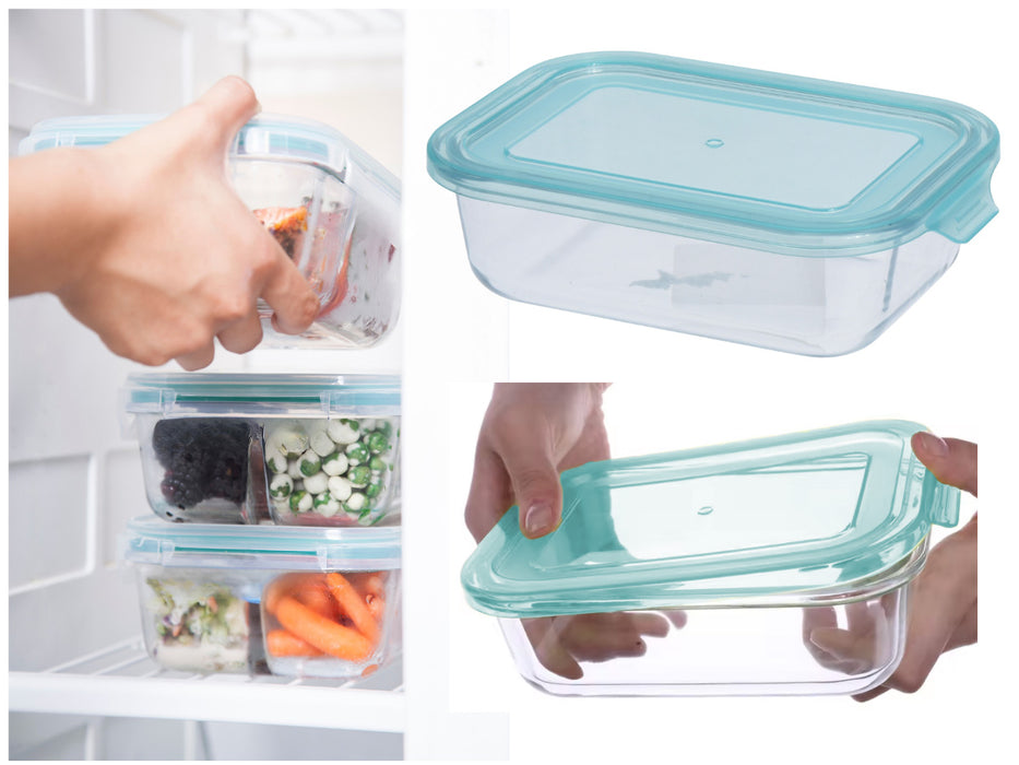 KI-generiertes Bild,Glas Frischhaltedose Cook & Lock 630ml mit Deckel Lebensmittel Mikrowelle Gefrierbox