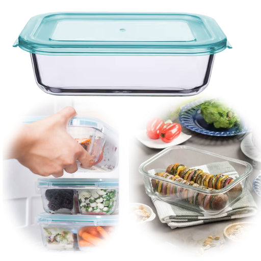 KI-generiertes Bild Glas Frischhaltedose Cook & Lock 630ml mit Deckel Lebensmittel Mikrowelle Gefrierbox