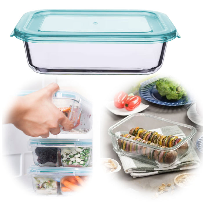 KI-generiertes Bild Glas Frischhaltedose Cook & Lock 630ml mit Deckel Lebensmittel Mikrowelle Gefrierbox