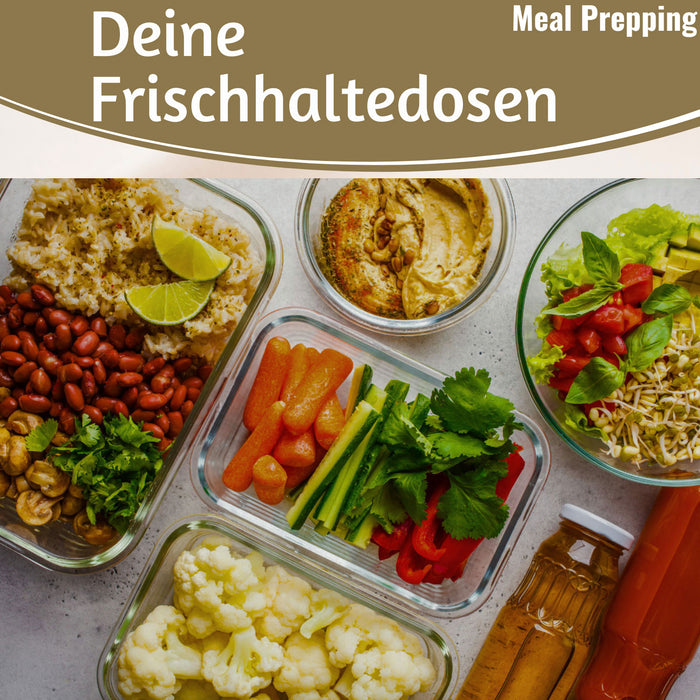 KI-generiertes Bild,Glas Frischhaltedose Cook & Lock 3´er Set mit Deckel Lebensmittel Mikrowelle Gefrierbox