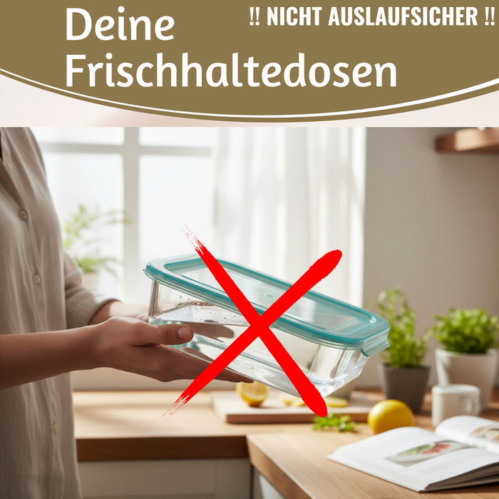 KI-generiertes Bild,Glas Frischhaltedose Cook & Lock 3´er Set mit Deckel Lebensmittel Mikrowelle Gefrierbox