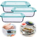 KI-generiertes Bild Glas Frischhaltedose Cook & Lock 3´er Set mit Deckel Lebensmittel Mikrowelle Gefrierbox