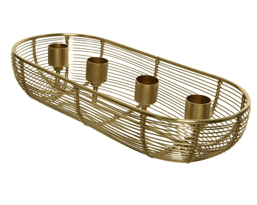 KI-generiertes Bild,Kerzenständer 28cm Gold 4-fach Stabkerzen Kerzenhalter Kerzenleiste Kerzentablett