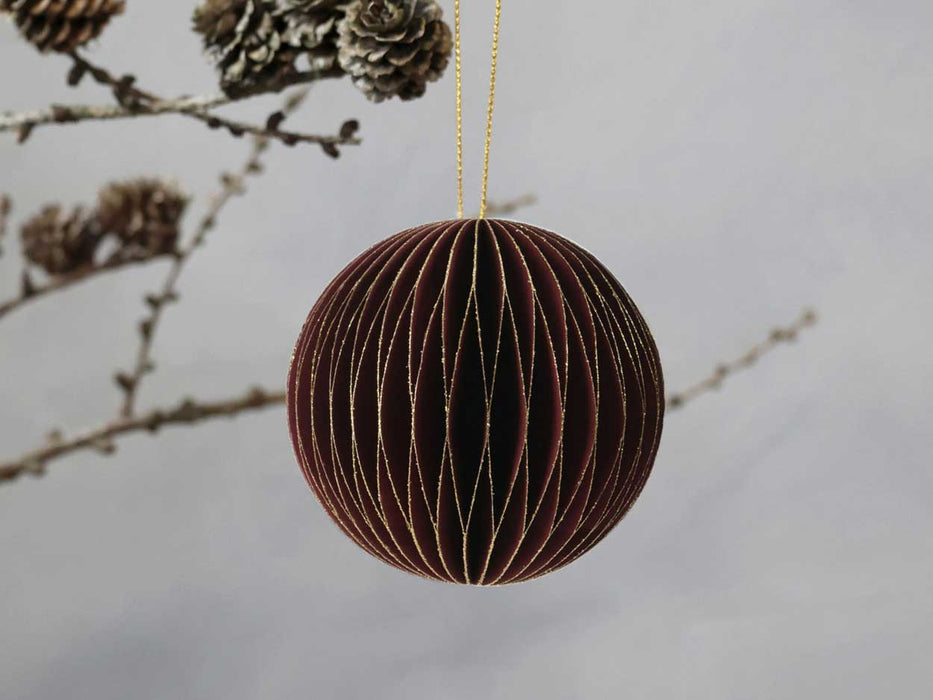 KI-generiertes Bild,2x Wabenball Alt-Rosa Bordeaux 6cm Papierkugel Honeycomb Deko Party Weihnachten