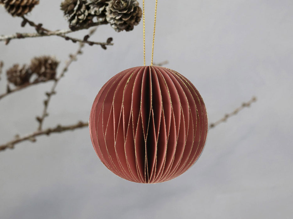 KI-generiertes Bild,2x Wabenball Alt-Rosa Bordeaux 6cm Papierkugel Honeycomb Deko Party Weihnachten