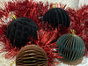 KI-generiertes Bild,3x Wabenball Petrol Grün Braun 6cm Papierkugel Honeycomb Deko Party Weihnachten