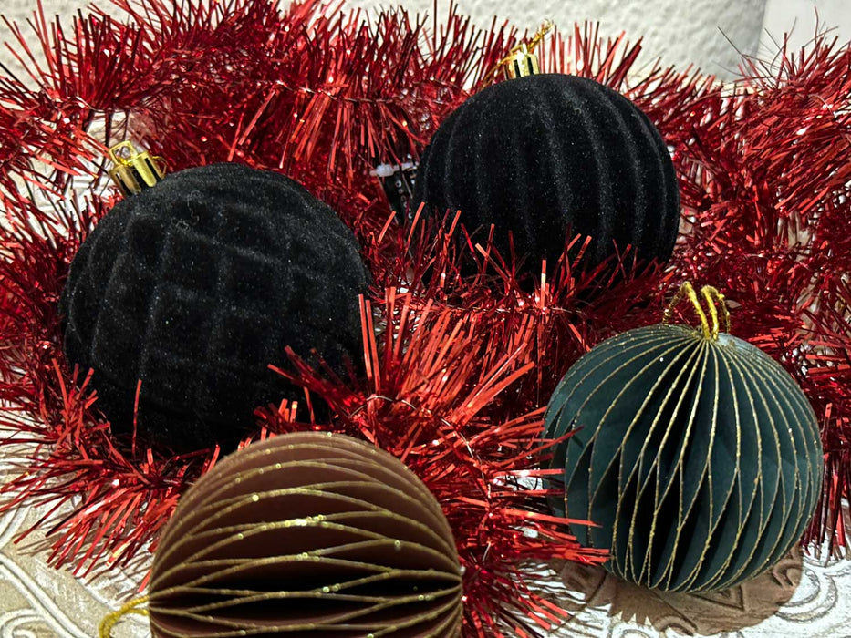KI-generiertes Bild,3x Wabenball Petrol Grün Braun 6cm Papierkugel Honeycomb Deko Party Weihnachten