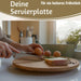 KI-generiertes Bild,XL Holz Servierplatte Drehteller 35cm Bambus drehbar Drehtablett Drehplatte