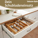 KI-generiertes Bild,Holz Schubladeneinsatz Besteckkasten 28-45cm ausziehbar Besteckbox Organizer