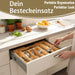 KI-generiertes Bild,Holz Schubladeneinsatz Besteckkasten 28-45cm ausziehbar Besteckbox Organizer