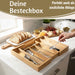 KI-generiertes Bild,Holz Schubladeneinsatz Besteckkasten 28-45cm ausziehbar Besteckbox Organizer