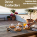 KI-generiertes Bild,Holz Eierbecher 4´er Set Bambus Eierhalter Eihalter Dipschale