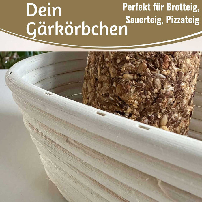 KI-generiertes Bild,Gärkörbchen Gärkorb Oval 28x15x8cm Peddigrohr Brotform Leineneinsatz Brotkorb