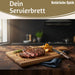 KI-generiertes Bild,Holz Griffbrett Servierbrett 45cm Akazie XL Eckig Schneidebrett Tranchierbrett