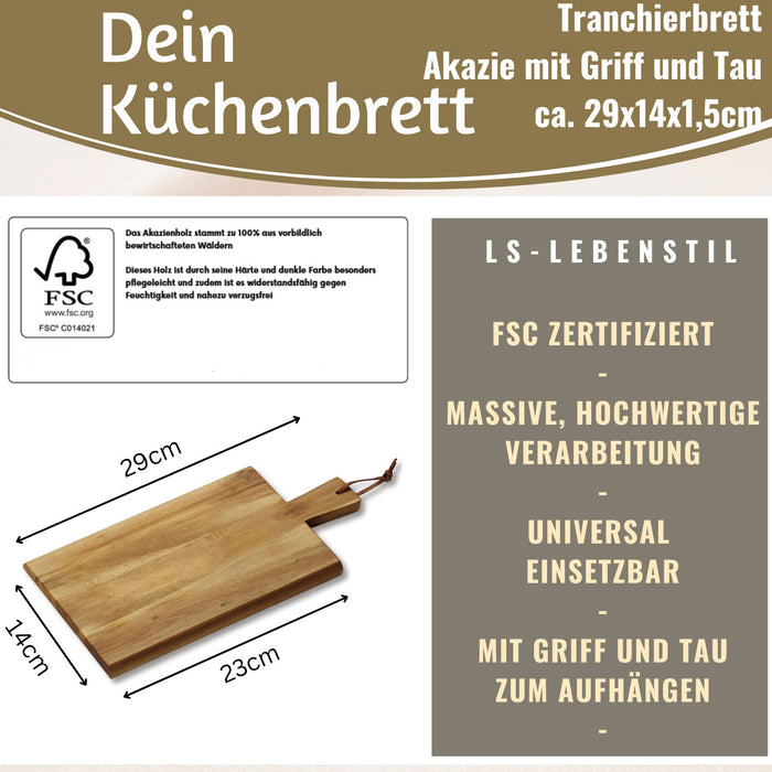 KI-generiertes Bild,Holz Griffbrett Servierbrett 29cm Akazie Eckig Frühstücksbrett Küchenbrett