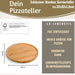 KI-generiertes Bild,XL Holz Pizzateller Servierteller 32cm Bambus Rund Schneidebrett Vesperbrett