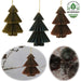 KI-generiertes Bild 3x Papier Tannenbaum Petrol Grün Braun 8cm Deko-Hänger Weihnachten