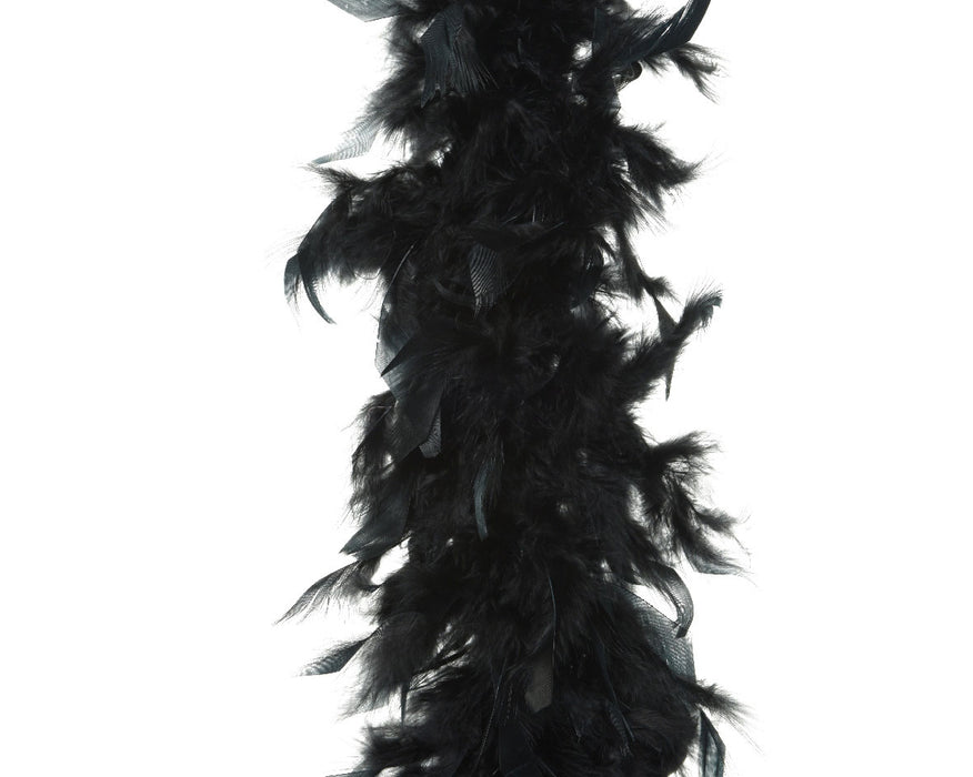 KI-generiertes Bild,Brillant Feder Boa 1,84 Meter Schwarz Edle Weihnachts-Girlande Party Baum-Deko