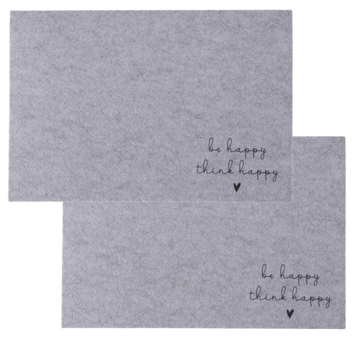 KI-generiertes Bild 2x Filz Tischset Platzset Happy Hell-Grau 45cm Rechteckig Platzdeckchen Platzmatte